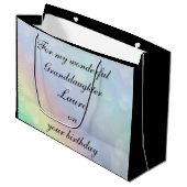 孫娘パーソナライズされた誕生日 ラージペーパーバッグ (正面アングル)