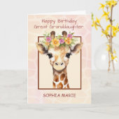 孫娘パーソナライズ素晴らし誕生日サファリ カード (黄色い花)