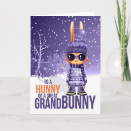 孫娘パープル素晴らしクリスマスバニーのために シーズンカード