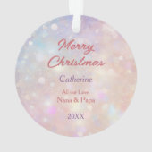 孫娘ピンククリスマスローズブーケサンタ オーナメント (裏面)