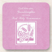 孫娘ファースト・コミュニオンピンク コースター (正面)