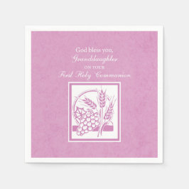 孫娘ファースト・コミュニオンピンク スタンダードカクテルナプキン