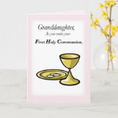 孫娘ファースト・コミュニオン カード (黄色い花)