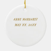 孫娘ファースト・ホーリー・コミュニオン金ゴールドルッククロス セラミックオーナメント (裏面)