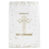 孫娘ファースト・ホーリー・コミュニオン金ゴールドルッククロス ミディアムペーパーバッグ (正面)