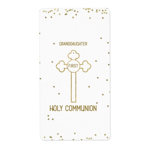孫娘ファースト・ホーリー・コミュニオン金ゴールドルッククロス ラベル (正面)