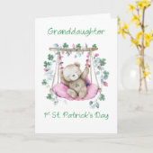 孫娘ファーストSt patricks dayスイートベア カード (黄色い花)