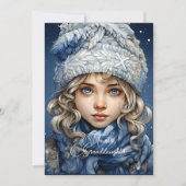 孫娘ブロンド髪の女の子のクリスマスの願い (正面)