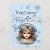 孫娘ブロンド髪の女の子のクリスマスの願い (正面/裏面)