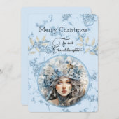 孫娘ブロンド髪の女の子のクリスマスの願い (正面/裏面)