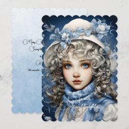 孫娘ブロンド髪の女の子のクリスマスの願い