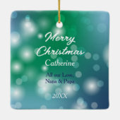 孫娘ホリーキティ猫クリスマス セラミックオーナメント (裏面)