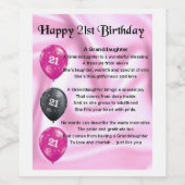 孫娘ボトルラベル21歳の誕生日 ワインラベル (シングルラベル)