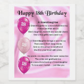 孫娘ボトルレーベル18誕生日 ワインラベル (シングルラベル)