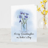 孫娘マザーズDay Cornflowers in Mason Jar カード (黄色い花)