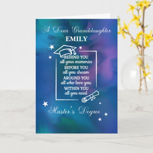 孫娘マスターズディグリー引用文 カード (黄色い花)