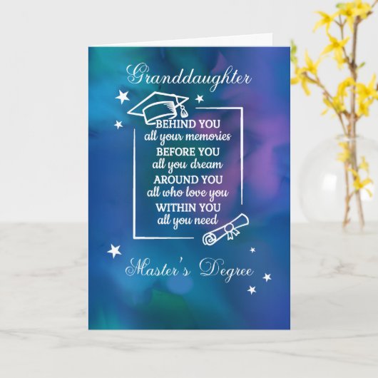 孫娘マスターズディグリー引用文 カード (黄色い花)