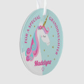 孫娘ユニコーン金ゴールドグリッタースターズアクア オーナメント (正面)