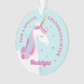 孫娘ユニコーン金ゴールドグリッタースターズアクア オーナメント (正面)