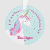 孫娘ユニコーン金ゴールドグリッタースターズアクア オーナメント (正面)