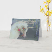 孫娘ユニ素晴らしコーン誕生日カードマジカル カード (黄色い花)