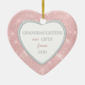 孫娘ライツエレガントピンククリスマス セラミックオーナメント (正面)