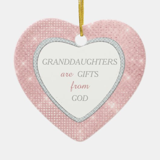 孫娘ライツエレガントピンククリスマス セラミックオーナメント (正面)