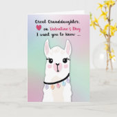 孫娘ラマ素晴らしスバレンタインデーハート カード (黄色い花)