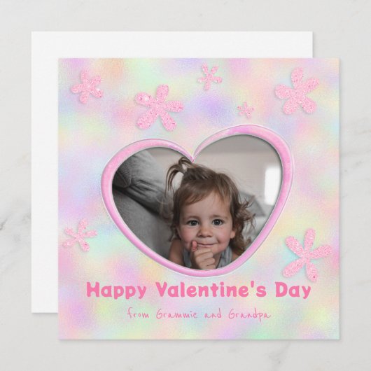 孫娘レインボーフローラバレンタインデー写真 シーズンカード (正面/裏面)