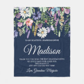 孫娘ワイルドフラワーパーソナライズされた フリースブランケット (正面)