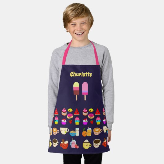 孫娘料理ベーキングパーティー食品誕生日 エプロン (着用した状態)