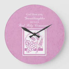 孫娘第1回同窓、ピンク ラージ壁時計