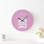 孫娘第1回同窓、ピンク ラージ壁時計 (ホーム)