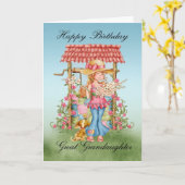 孫娘素晴らしかわいい女の子とウェディングウェルビーバー カード (黄色い花)