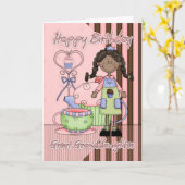 孫娘素晴らしかわいい誕生日カード – Cupcakes カード (黄色い花)