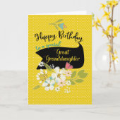 孫娘素晴らしのかわいらし誕生日 カード (黄色い花)