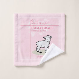 孫娘素晴らしバプティスピンクガールラム ウォッシュタオル