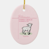 孫娘素晴らしバプティスピンクガールラム セラミックオーナメント (正面)