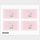 孫娘素晴らしバプティスピンクガールラム 長方形シール (シート)