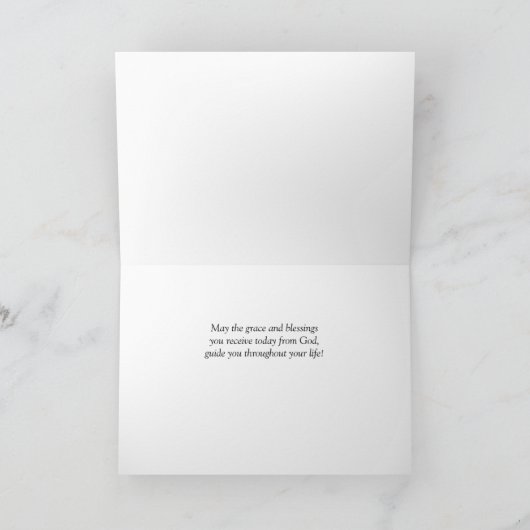 孫娘素晴らしバプテスマ宗教おめでとう カード (内部)