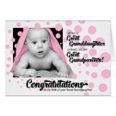 孫娘素晴らしピンク水玉模様祖父母 (正面横)