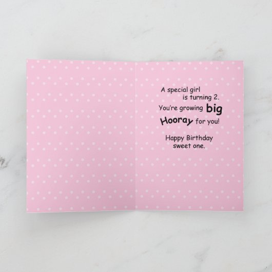 孫娘素晴らし二歳の誕生日、Peek-a-Boo子猫 カード (内部)