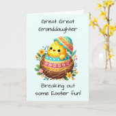 孫娘素晴らし素晴らしイースターシック壊れ カード (黄色い花)