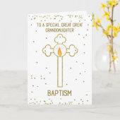 孫娘素晴らし素晴らしバプテスマ金ゴールドクロス カード (黄色い花)