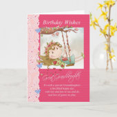 孫娘素晴らし誕生日の願い事 カード (黄色い花)