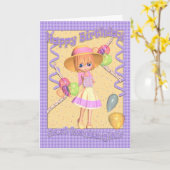 孫娘素晴らし誕生日カード – かわいいリトルギ カード (黄色い花)