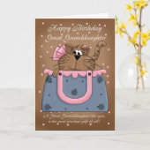 孫娘素晴らし誕生日カード – かわいい猫の財布 カード (黄色い花)