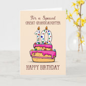 孫娘素晴らし10誕生日10オンスイートケーキ カード (黄色い花)