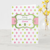 孫娘素晴らし、ベビー歓迎、個人カスタム的な カード (黄色い花)