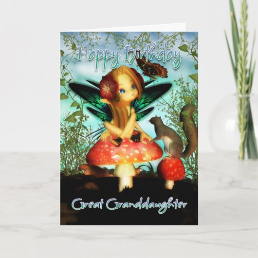 孫娘素晴らし、誕生日カード、かわいい小さなFa カード (正面)